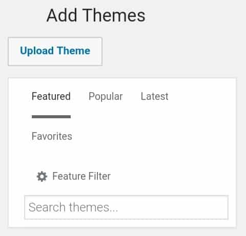 How to search new theme in WordPress