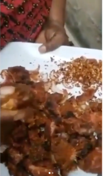 Woman shares video of what she found in 'cheap' suya her husband bought in Lagos 1