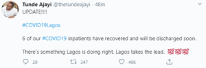 Six Coronavirus patients to be discharged in Lagos 1