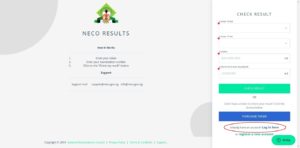 How to Login to Neco Result Account 