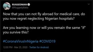 Rapper, Ruggedman Blasts Nigerian Politicians For Not Being Able To Fly Abroad For Treatment 1