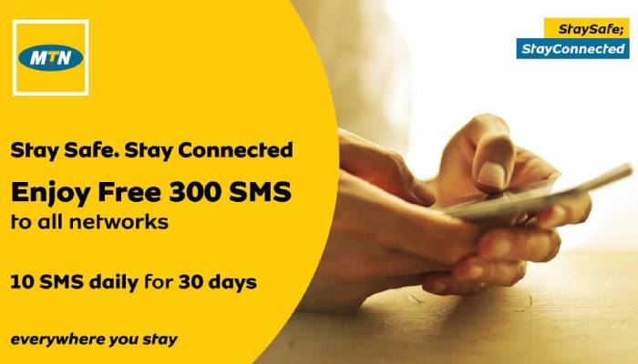 Lock Down: MTN gives out 300 Free SMS to all Networks for 30 days (photo) 1