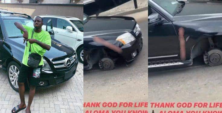 Davido’s P.A, Aloma survives a car accident in Lagos (video)