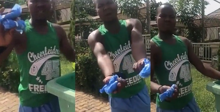 Lady confronts man collecting used sanitary pads from dustbin (Video) 2