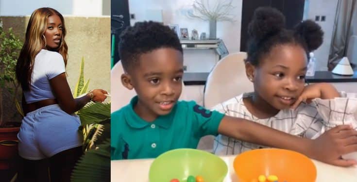 #Fruitsnackchallenge: Tiwa Savage shares heartwarming video of son, Jamjam and Davido’s daughter, Imade