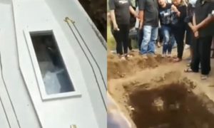 Trending Video shows moment corpse ‘waves’ during burial service
