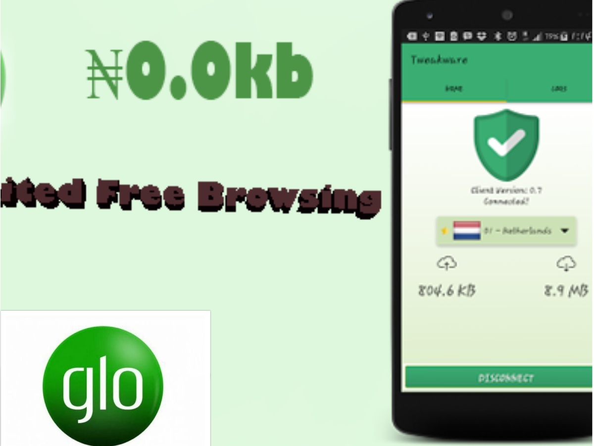 GLO N0.0kb Unlimited Free Browsing using Tweakware VPN