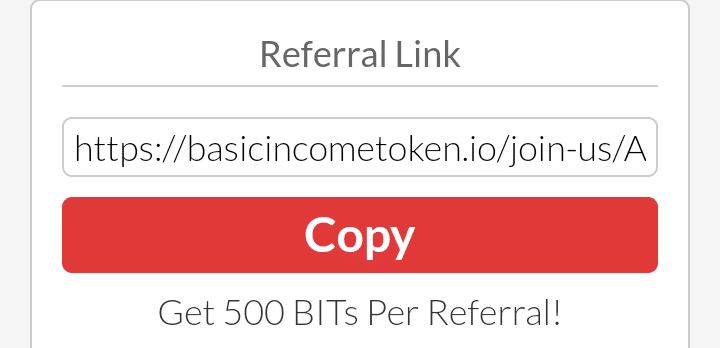 Basic income token referral link