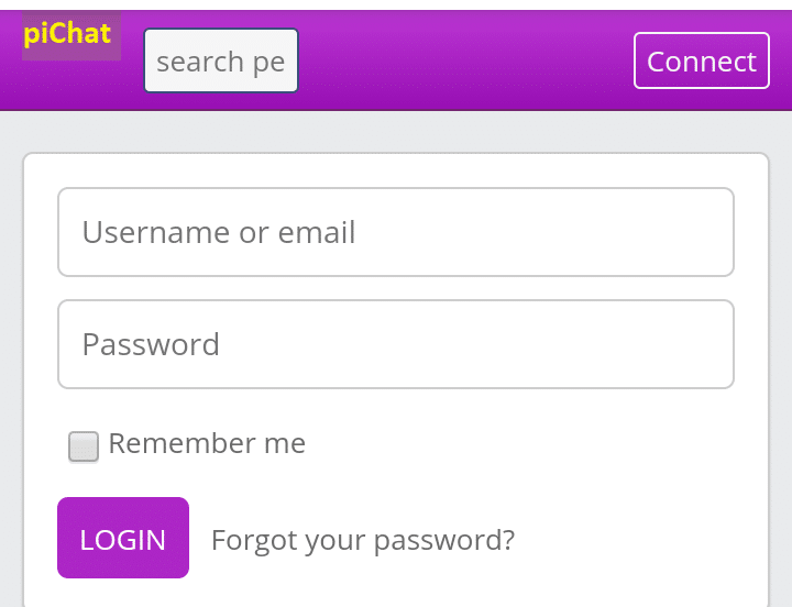 How to login to PiChat Account