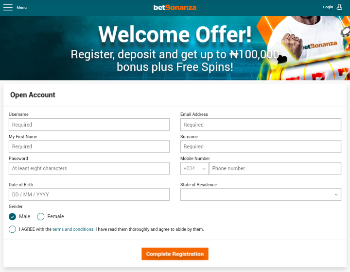 BetBonanza Sign Up - How to Create BetBonanza Account