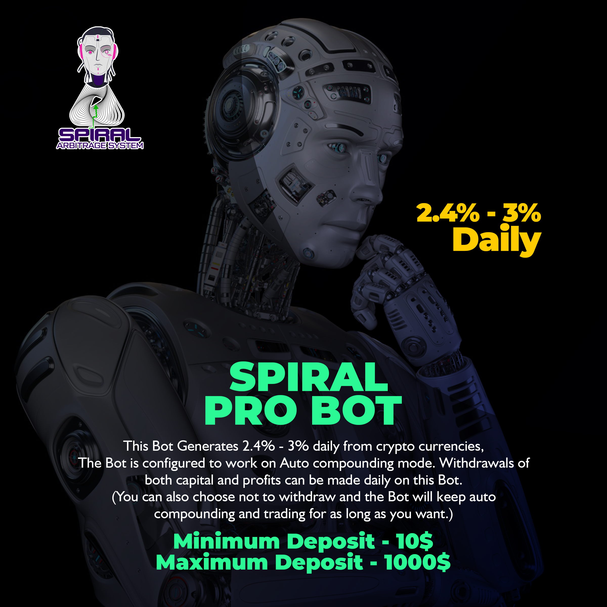 Spiralbots.org Registration, Sign Up, Login, Account (How to Make Money on SpiralBots Arbitrage)
